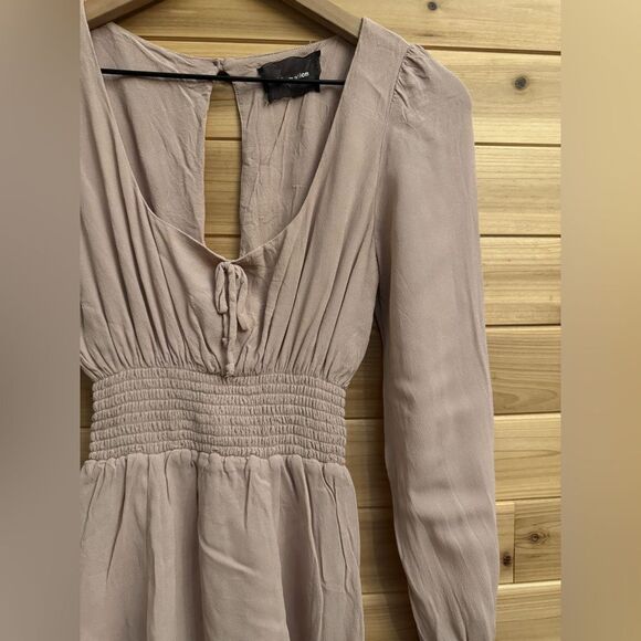 Reformation Size XSmall Long Sleeve Tie Bust Smocked Wilder Mini Dress - Picture 7 of 13